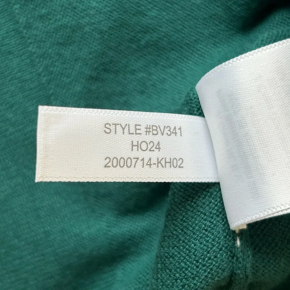 J. Crew Women’s 100% Cotton Ruffle Neck Sweater in Alpine Green Size XL EUC